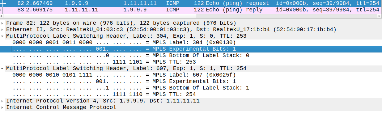 IPP field of the ToS byte are copied ti the EXP field of the MPLS header