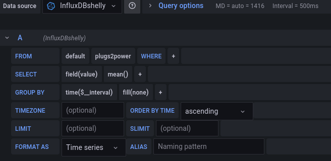 Select Data source and measurement