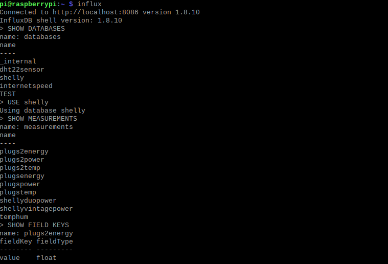 InfluxDB measurements