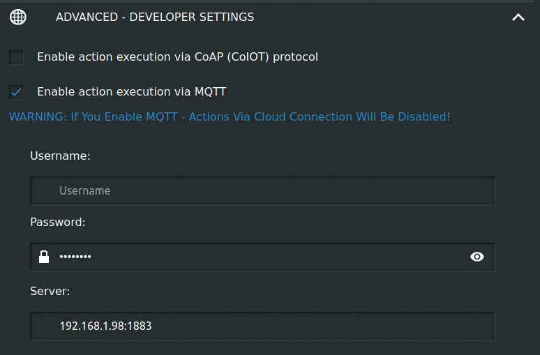 Enabling MQTT protocol on the Shelly