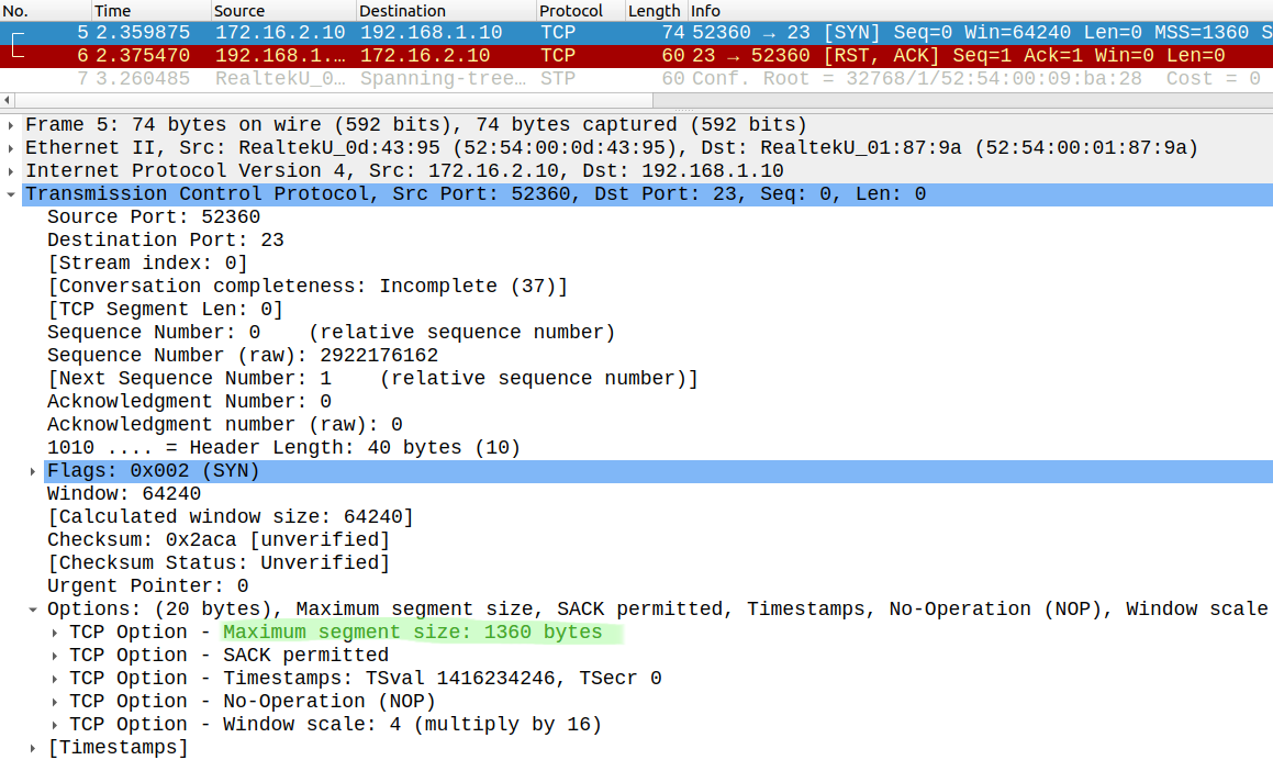 TCP adjust-mss