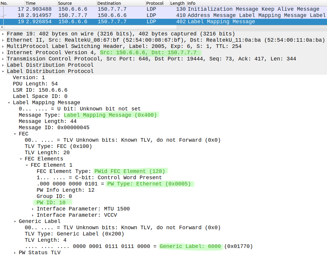 Targeted LDP Label Mapping