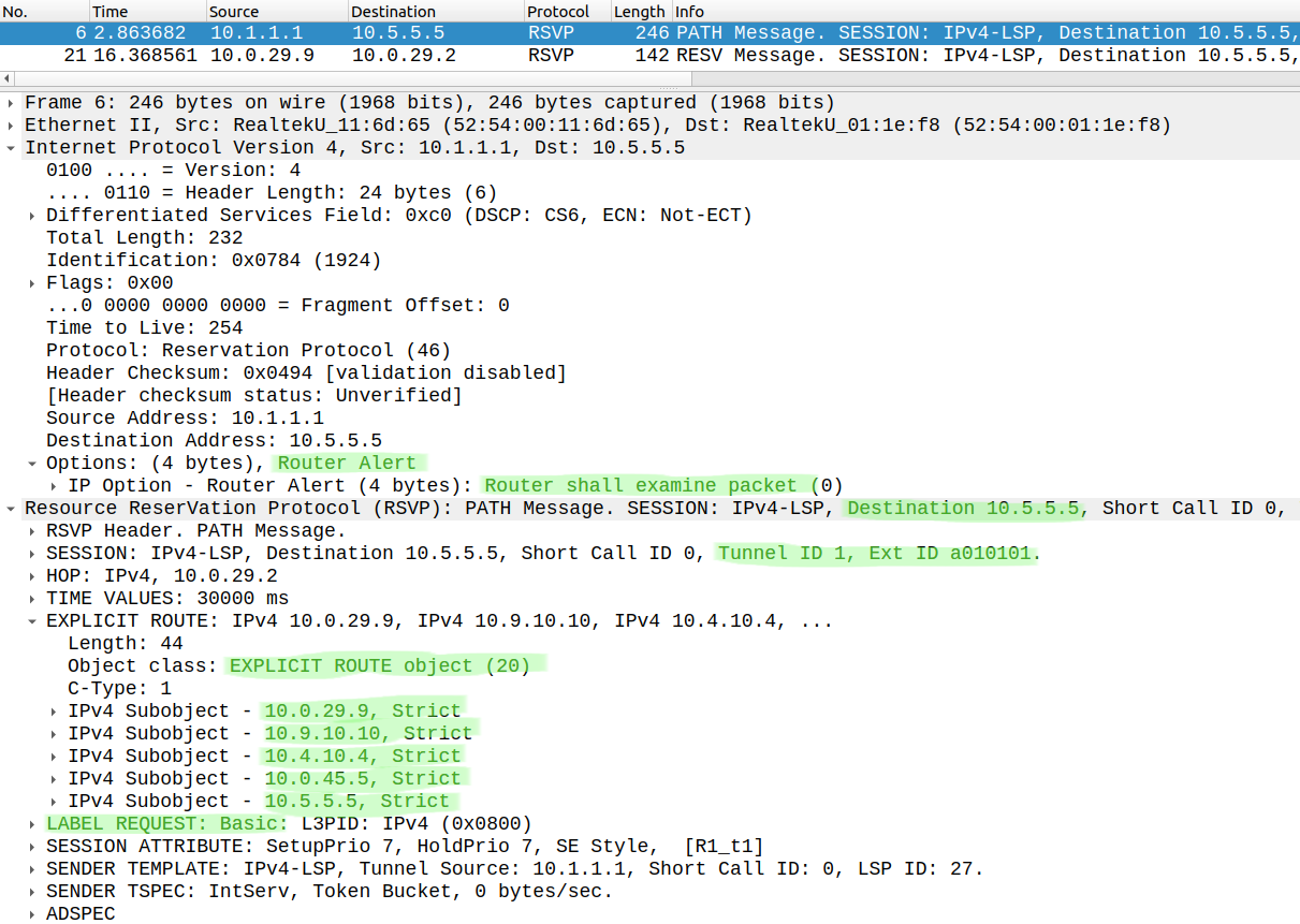 RSCP PATH exclude address