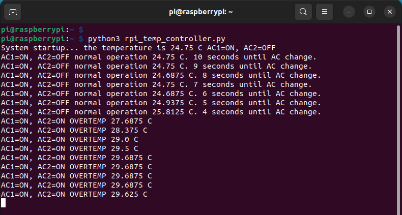 Python script output