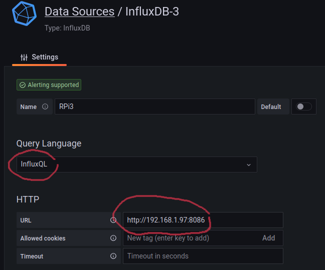 Grafana new data source