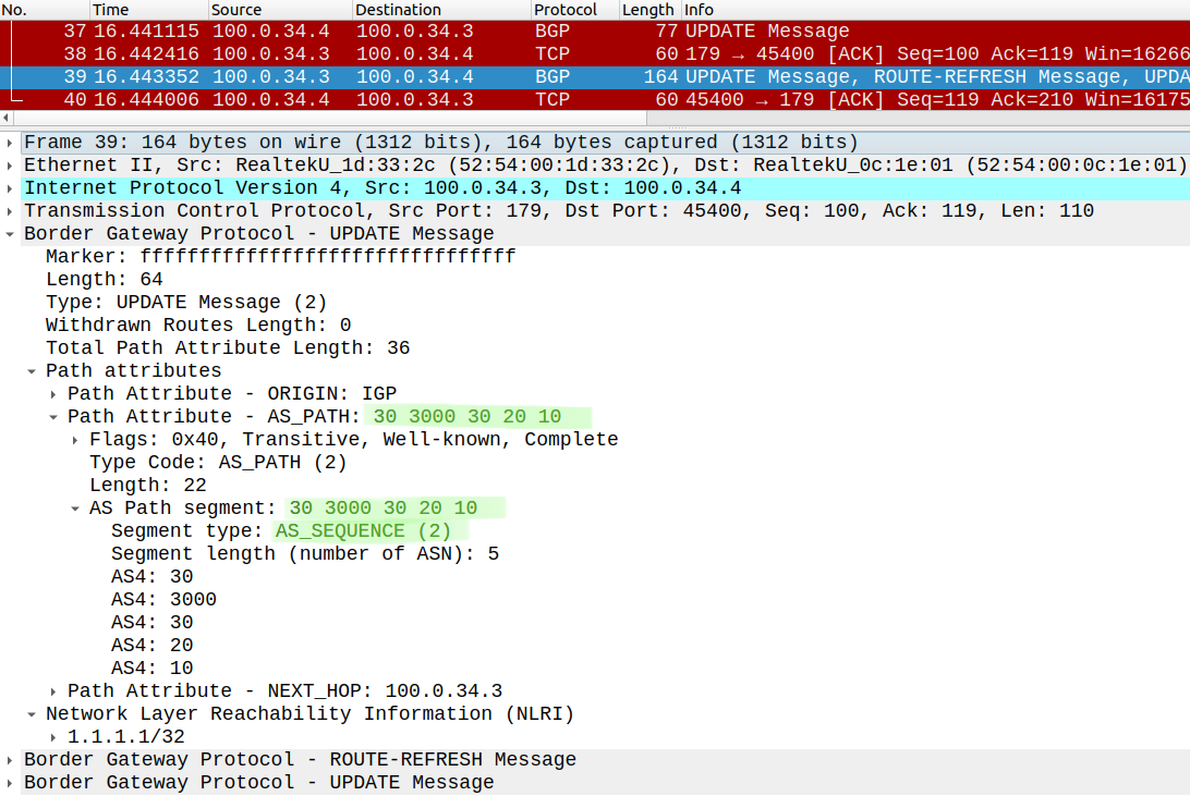 BGP Update between R3 and R4