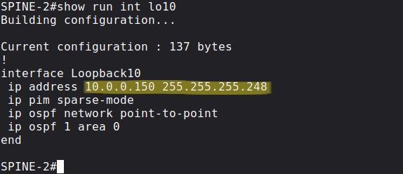 SPOKE-2 loopback /29