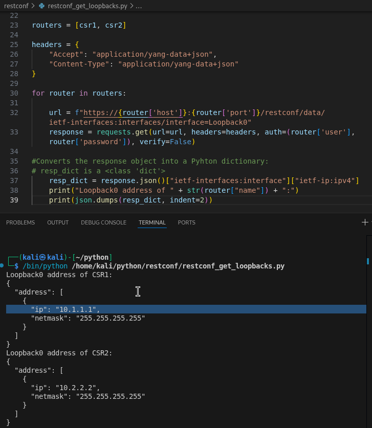 Python GET Loopbacks