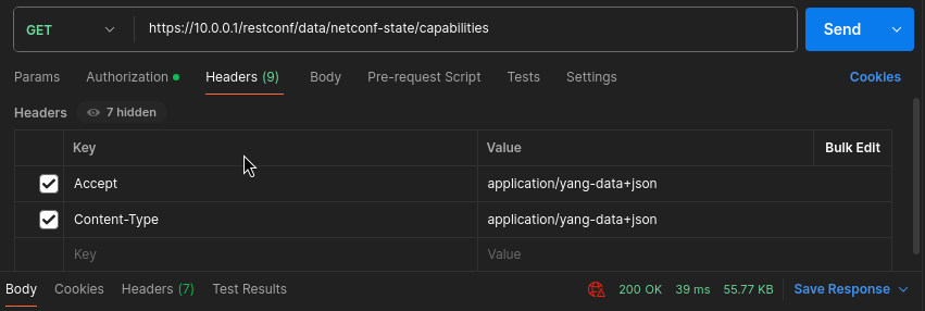 Postman Headers tab