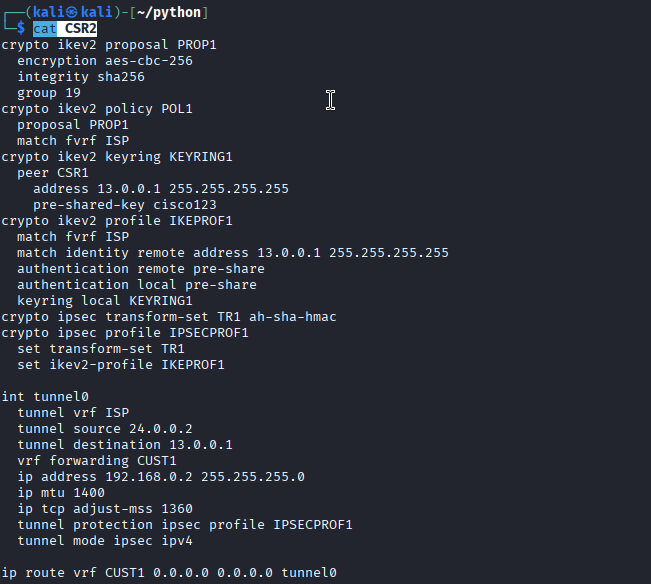 CSR2 IPsec config
